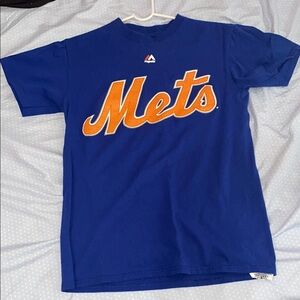 Majestic Blue and Orange Mets Short Sleeve Tee